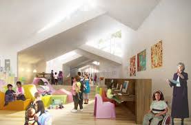 Big S Angular Green Roofed School Blends Into The Environment Big Architects Primary School Elementary Schools