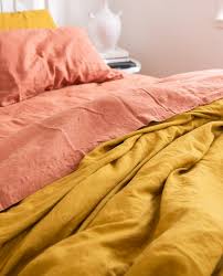 a tonal colour combination mustard desert rose french linen bedding rose bedding french linen sheet mustard bedding