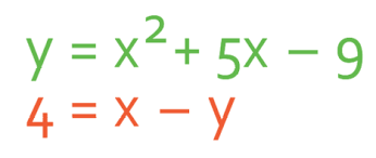 2 4 E Quadratic Simultaneous Equations Substitution Method Simultaneous Equations Ocr Gcse Maths Higher Elevise