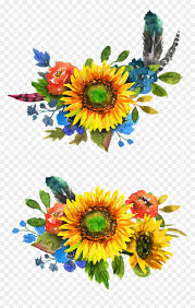 Decorate your laptops, water bottles, notebooks and windows. Watercolor Sunflower Sunflowers Flowers Floral Boho Watercolor Sunflower Png Transparent Png Vhv
