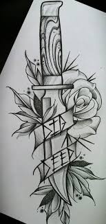 Dig Deep Knife Tattoo Traditional Tattoo Drawings Rose Drawing Tattoo