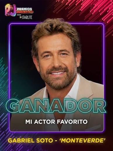 El #PremiosJuventud a “Mi Actor Favorito” es para @gabrielsoto ✨