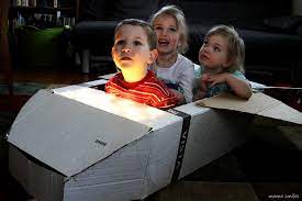 Secure one above and below the elbows and knees for easy bending. Diy Cardboard Space Shuttle More Fun Space Activities For Kids