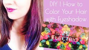 Eyeshadow can be used for dyeing hair temporarily. Diy Hair Chalk How To Color Dye Your Hair With Eye Shadow Youtube