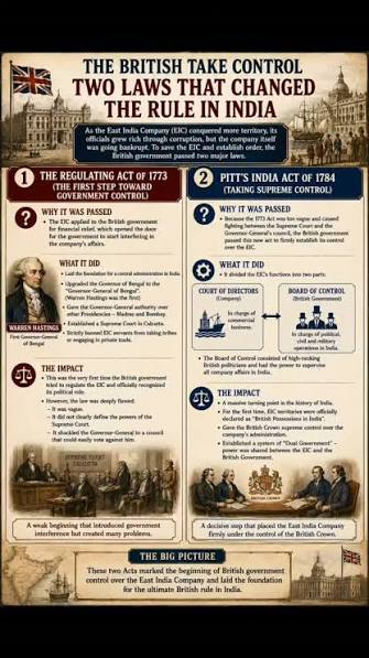 Topic 23 explains the British Raj, one of the most important phases of modern Indian history. The British came to India as traders through the East India Company and gradually established political