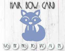Bow Holder Template Fox Bow Card Svg Hair Bow Card For Etsy In 2020 Bow Holder Bow Display Bows