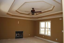 Double Step Tray Ceiling The Color Of The Living Room Is Benjamin Moore Tyler Taupe Colored Ceiling Luxe Living Room White Ceiling