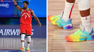 Toronto raptors kyle lowry 35.75'' x 24.25'' framed player poster. Open Court Kyle Lowry S Rainbow Sneakers Tho Facebook