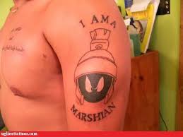 Marvin the martian tattoo by bluehyper on deviantart. Ugliest Tattoos Marvin The Martian Bad Tattoos Of Horrible Fail Situations That Are Permanent And On Your Body Funny Tattoos Bad Tattoos Horrible Tattoos Tattoo Fail Cheezburger