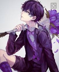Anime Guy With Purple Everywhere Cute Anime Guys Handsome Anime Manga Anime