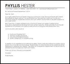 Technical Trainer Cover Letter Sample Cover Letter Templates Examples