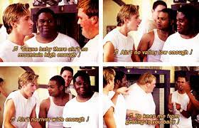 During the montage of the white players and black players and when some girls are watching sunshine practicing tai chi and sighing over him, this exchange while watching the championship game, gerry is yelling angrily as the titans are losing. 47 Remember The Titans Ideas Remember The Titans Titans Football Movies