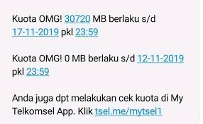 25.000 kalian akan memperoleh kuota sebesar 3gb untuk pemakaian 30 hari. Trik Daftar Kuota Omg 30 Gb 30k 30 Hari Telkomsel Terbaru Klikinfo