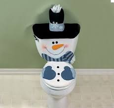 Snowman Toilet Cover Set Christmas Christmas Christmas Bathroom Decor Christmas Bathroom Christmas Decor Diy