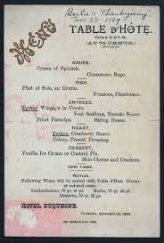 Table D Hote Dinner Held By Hotel Duquesne At Hotel Vintage Menu Menu Restaurant Filet Of Fish