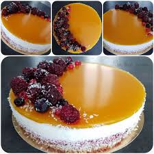 Entremet Coco Framboises Bavarois Vanille Et Nappage Mangue Recette Coco Dessert Gateau Mangue