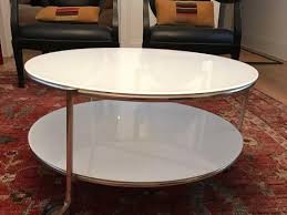The included plastic feet protect the floor from scratches. Ikea Strind Round White Glass Coffee Table Apartment Therapy S Bazaar