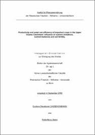 Dépassement de soi, courage, honneur, respect. Productivity And Water Use Efficiency Of Important Crops In The Upper Oueme Catchment Influence Of Nutrient Limitations Nutrie