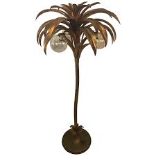 Palm Tree Floor Lamp Light Brass Gold Tropical Palm Beach Vintage Tree Floor Lamp Floor Lamp Gold Floor Lamp