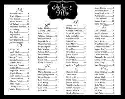 damask wedding seating chart with bride groom names