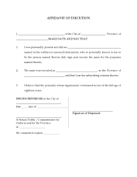 Principal of a primary or secondary school. Canada Affidavit Of Execution Form Legal Forms And Business Templates Megadox Com