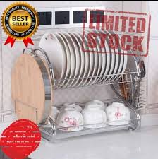 Model rak piring stainless dengan penampung air seperti ini cocok ditempatkan di sekitar wastafel. Jual Rak Piring 2 Susun Stainless Minimalis Terbaru Juni 2021 Blibli