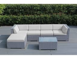 Sunbrella Natural White With Gray Wicker Ohana Wicker Furniture Sets Wicker Furniture Outdoor Patio Furniture Wicker Patio Furniture