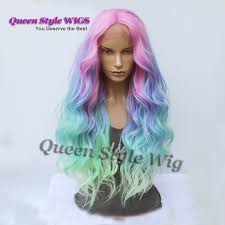This color is easy to use, conditioning, long lasting, and fades b. Mermaid Pastel Rainbow Hair Wig Synthetic Rainbow Color Pink Purple Blue Fluorescent Green Ombre Hair Lace Front Wig Mermaid Cosplay Wigs Black Buy At The Price Of 60 84 In Dhgate Com