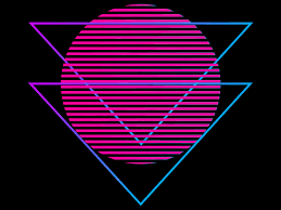 Synthwave Neon Sun With Triangle On Dark Background Synthwave Neon Synthwave Neon