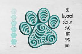 Download 3d Layered Dog Paw Graphic By Eva Barabasne Olasz Creative Fabrica