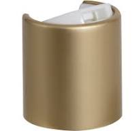 20/410 Brushed Gold & White ABS/Polypropylene Disc-Top Dispensing Cap with  0.270 Orifice