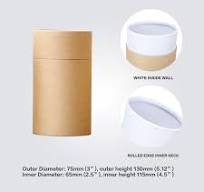 Brown Kraft tube with white inside and rolled edge inner ...
