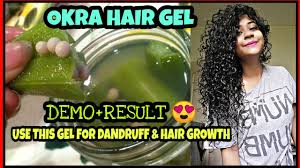 How to prevent hair loss caused by dandruff. Using Okra Gel For My Curly Hair Diy Lady Finger Gel For Hair Growth Dandruff Soft Healthy Hair Youtube