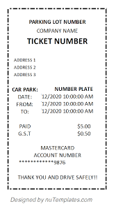 Try it today for free and make a free receipt. Parking Receipt Template Parking Receipts Nutemplates