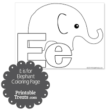 Top 20 elephant coloring pages for toddlers: E Is For Elephant Coloring Page Printable Treats Com
