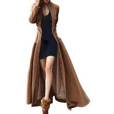 Vogholic Women S Floor Length Long Trench Winter Coat Khaki L Trench Coat Style Coats For Women Coat Fashion