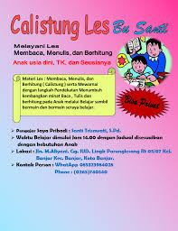 Les pelajaran sd ini diperuntukkan untuk siswa kelas 1 sd hingga kelas 6 sd. Calistung Les Bu Santi Home Facebook
