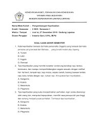 Check spelling or type a new query. Soal Uts Mata Kuliah Psikologi Kepribadian