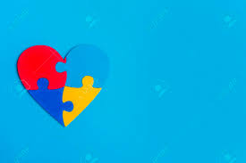 It is a very clean transparent background image and its resolution is 3304x2689 , please mark the image source when quoting it. Puzzle Pieces In Form Of Heart Isolated On Blue Background World Autism Awareness Day Concept Stock Photo Picture And Royalty Free Image Image 134343796
