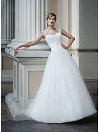 Vestito senza maniche tessuto semplice. Abito Da Sposa Scollo A Cuore Economico Di Tulle Con Bustino Ricamato E Spalline