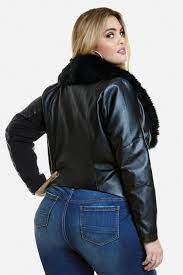 Plus Size Evana Faux Leather Jacket Plus Size Leather Jacket Fashion Leather Jacket