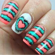 Diy coral and teal nursery. Teal And Coral Nail Design Super Cute Nails Nail Art Designs Crazy Nails