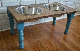 Reclaimed Wood Raised Farmhouse Pet Feeder 13 5 H Diy Dog Stuff Raised Dog Bowls Elevated Dog Bowls