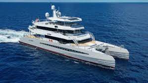 This 148 Foot Tri Deck Catamaran Can Cross The Atlantic 4 Times On A Single Tank Of Gas Expedition Yachts Catamaran Yacht