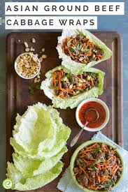 Asian Ground Beef Cabbage Wraps Recipe Cabbage Wraps Ground Beef And Cabbage Ground Pork Recipes