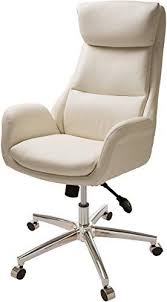 The Perfect Glitzhome Home High Back Office Chair Leather Adjustable Swivel Desk Chair With Arms Cream Furniture Cream Office Chair Leather Chair Office Chair