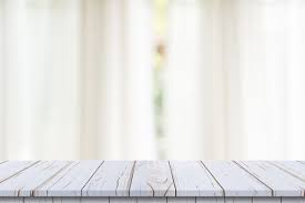 Empty Wood Table Top On Blur White Window Background For Product Or Foods Montage Wood Table Top White Wood Table Natural Wood Table Top