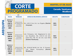 18 de junio del 2021 5:15 am actualizado el 18 de junio del 2021 5:15 am. Arequipa Corte De Servicio Electrico En 5 Distritos Este Martes 7