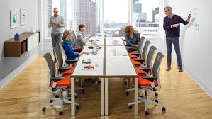 These designs are versatile and able to adapt to many work spaces and contexts as they are made up of smaller training tables that can be ganged to build larger tables for conference or meeting rooms. Convene Conference Boardroom Tables With Power Steelcase