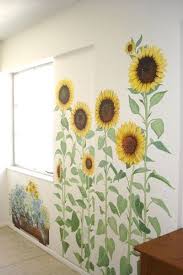 Lilissunflowers Jpg 400 600 Modern Design Wall Murals Painted Garden Mural Flower Mural